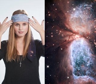 Illustration for article titled Dreamy scarves with NASA spaceporn printed directly on them
